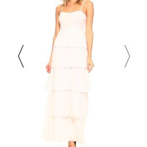 White Ruffle Maxi Dress